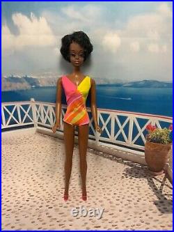 Vintage Barbie Christie Doll AA #1119 TNT HTF Swimsuit OT Mules Japan RARE EXC