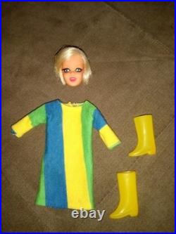 Vintage Barbie Doll 1967 Twiggy Head With Original Outfit And Boots Vintage Barbie Doll 1967 Twiggy Head With Original Outfit And Boots