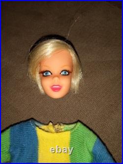 Vintage Barbie Doll 1967 Twiggy Head With Original Outfit And Boots Vintage Barbie Doll 1967 Twiggy Head With Original Outfit And Boots