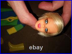 Vintage Barbie Doll 1967 Twiggy Head With Original Outfit And Boots Vintage Barbie Doll 1967 Twiggy Head With Original Outfit And Boots