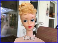 Vintage Barbie Doll #4 Blonde Ponytail Pearl Updo, Clothes Japan Mules Bracelet