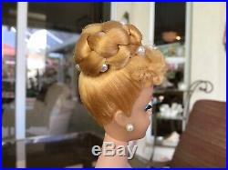 Vintage Barbie Doll #4 Blonde Ponytail Pearl Updo, Clothes Japan Mules Bracelet