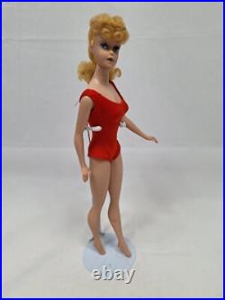 Vintage Barbie Doll #7 Blonde Ponytail in Original Red Suit Mattel Japan 1964