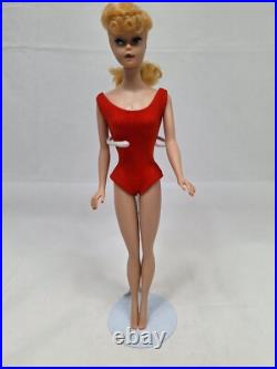 Vintage Barbie Doll #7 Blonde Ponytail in Original Red Suit Mattel Japan 1964
