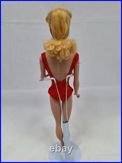 Vintage Barbie Doll #7 Blonde Ponytail in Original Red Suit Mattel Japan 1964