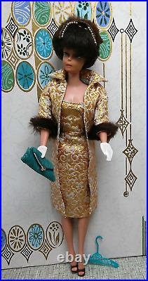 Vintage Barbie Doll 850 Brunette Bubble Cut 961 Evening Splendor EUC C20