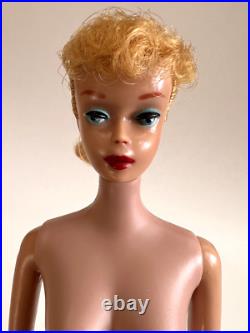 Vintage Barbie Doll Blonde Ponytail Greasy Face #5, Mattel 1960s Japan, WOW