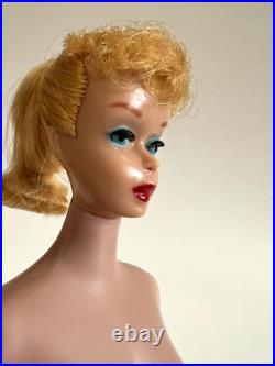 Vintage Barbie Doll Blonde Ponytail Greasy Face #5, Mattel 1960s Japan, WOW