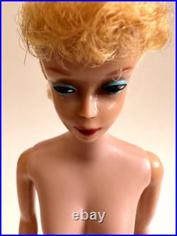 Vintage Barbie Doll Blonde Ponytail Greasy Face #5, Mattel 1960s Japan, WOW