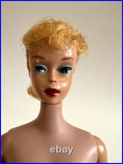 Vintage Barbie Doll Blonde Ponytail Greasy Face #5, Mattel 1960s Japan, WOW