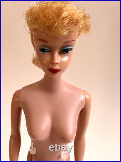 Vintage Barbie Doll Blonde Ponytail Greasy Face #5, Mattel 1960s Japan, WOW