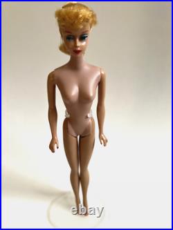 Vintage Barbie Doll Blonde Ponytail Greasy Face #5, Mattel 1960s Japan, WOW