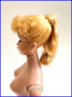 Vintage Barbie Doll Blonde Ponytail Greasy Face #5, Mattel 1960s Japan, WOW