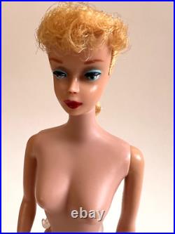 Vintage Barbie Doll Blonde Ponytail Greasy Face #5, Mattel 1960s Japan, WOW