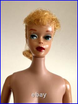 Vintage Barbie Doll Blonde Ponytail Greasy Face #5, Mattel 1960s Japan, WOW