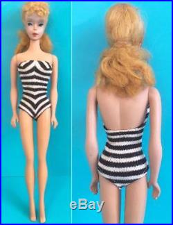 Vintage Barbie Doll No. 4 Ponytail Blonde Original Swimwear Made in Japan MATTEL