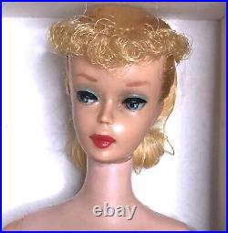 Vintage Barbie Doll PONYTAIL BLONDE #5 ORIGINAL BOX Swimsuit Stand NO GREEN 1961