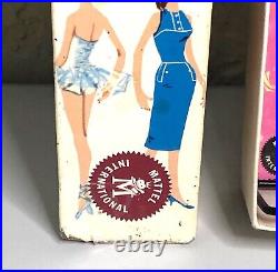 Vintage Barbie Doll PONYTAIL BLONDE #5 ORIGINAL BOX Swimsuit Stand NO GREEN 1961