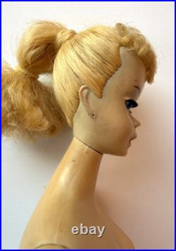 Vintage Barbie Doll Ponytail # 3 Blonde with Brown Eyeliner, Mattel 1960s Japan