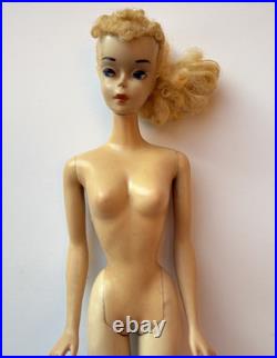 Vintage Barbie Doll Ponytail # 3 Blonde with Brown Eyeliner, Mattel 1960s Japan