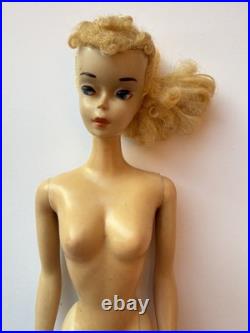 Vintage Barbie Doll Ponytail # 3 Blonde with Brown Eyeliner, Mattel 1960s Japan