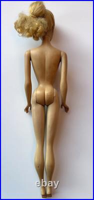 Vintage Barbie Doll Ponytail # 3 Blonde with Brown Eyeliner, Mattel 1960s Japan