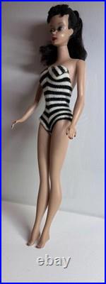 Vintage Barbie Doll Ponytail # 4 Brunette with Swimsuit 1960s Mattel