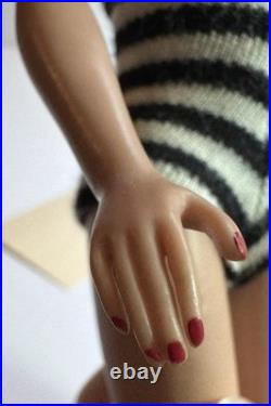 Vintage Barbie Doll Ponytail # 4 Brunette with Swimsuit 1960s Mattel