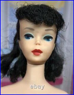 Vintage Barbie Doll Ponytail #5 Brunettet, Mattel 1960s Japan, w Vtg Dress Shoes