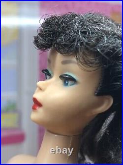 Vintage Barbie Doll Ponytail #5 Brunettet, Mattel 1960s Japan, w Vtg Dress Shoes