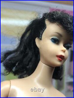 Vintage Barbie Doll Ponytail #5 Brunettet, Mattel 1960s Japan, w Vtg Dress Shoes