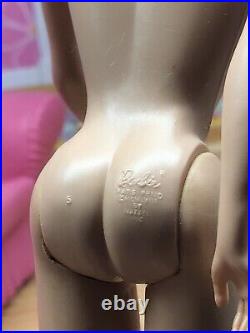 Vintage Barbie Doll Ponytail #5 Brunettet, Mattel 1960s Japan, w Vtg Dress Shoes