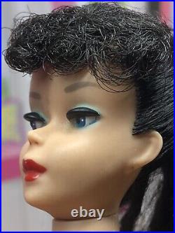 Vintage Barbie Doll Ponytail #5 Brunettet, Mattel 1960s Japan, w Vtg Dress Shoes