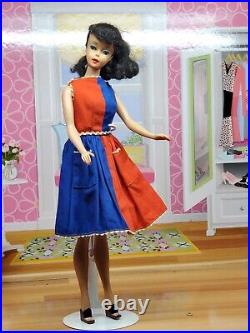 Vintage Barbie Doll Ponytail #5 Brunettet, Mattel 1960s Japan, w Vtg Dress Shoes
