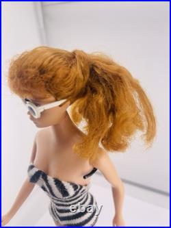 Vintage Barbie Doll Ponytail # 8 Redhead, All Original with Swimsuit 1960s, READ Vintage Barbie Doll Ponytail # 8 Redhead, All Original with Swimsuit 1960s, READ