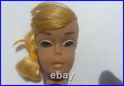 Vintage Barbie Doll Swirl Ponytail 1965 Lemon Blonde White Eyeliner Mattel