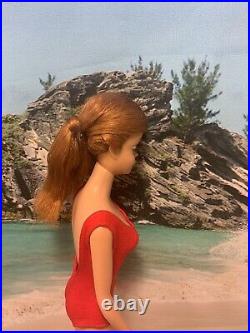 Vintage Barbie Doll Swirl Titian #850 Coral Lips OSS Japan OTMules No Green Ear