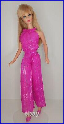 Vintage Barbie Doll TNT #1160 Very Light Blonde Hair + Metallic Pink Outfit Mod