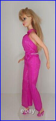 Vintage Barbie Doll TNT #1160 Very Light Blonde Hair + Metallic Pink Outfit Mod