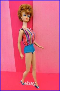 Vintage Barbie European Side Part Bubblecut American Girl Bend Leg Doll Rare Htf