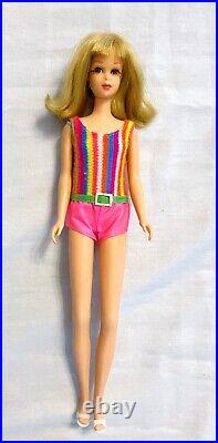 Vintage Barbie FRANCIE Bend Leg Doll #1130 Blonde Flip Hair & Mod Swimsuit