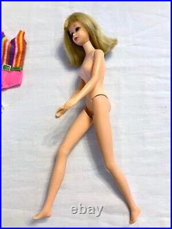 Vintage Barbie FRANCIE Bend Leg Doll #1130 Blonde Flip Hair & Mod Swimsuit