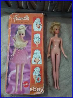 Vintage Barbie FRANCIE Growing Pretty Blonde Hair Outfit 1967 Box Shoes Pamphlet