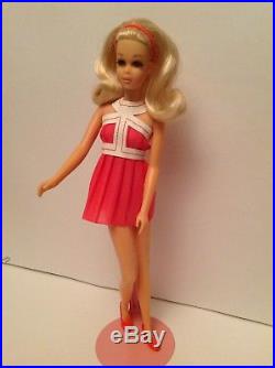 Vintage Barbie Francie Blond doll, no bangs, in original outfit, TNT Japan-1971