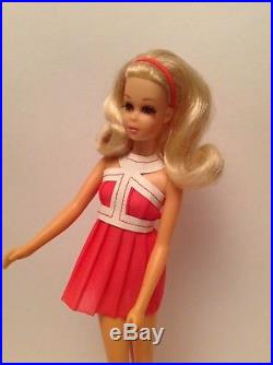 Vintage Barbie Francie Blond doll, no bangs, in original outfit, TNT Japan-1971
