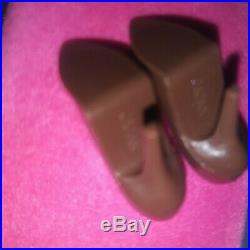 Vintage Barbie Gold N Glamour Original Brown Closed Toe Spike Heel Shoes Japan