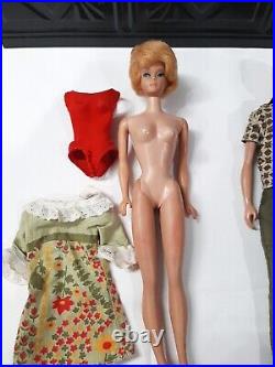 Vintage Barbie & Ken Dolls 1958-62, Bubble Cut & Fuzzy Hair, Original Outfits
