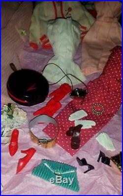 Vintage Barbie Lot, 1 Doll, Clothing, Pearls, Gloves, Purses, Japan Heels, Accessory