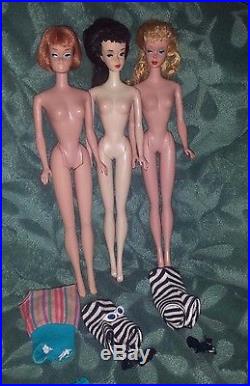 Vintage Barbie Lot, #3, #4 TM Ponytail, Titian American Girl Doll, OSS, Japan Heels