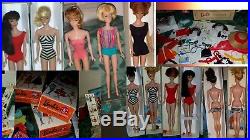 Vintage Barbie Lot, 8 Dolls, #3/4,5,6, Ponytail, Clothes, Boxes, Case, Japan Heels